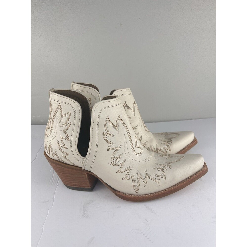Ariat boots womens Dixon Color Blanco Us 10 Off-White Leather Embroidered Short - Picture 4 of 11